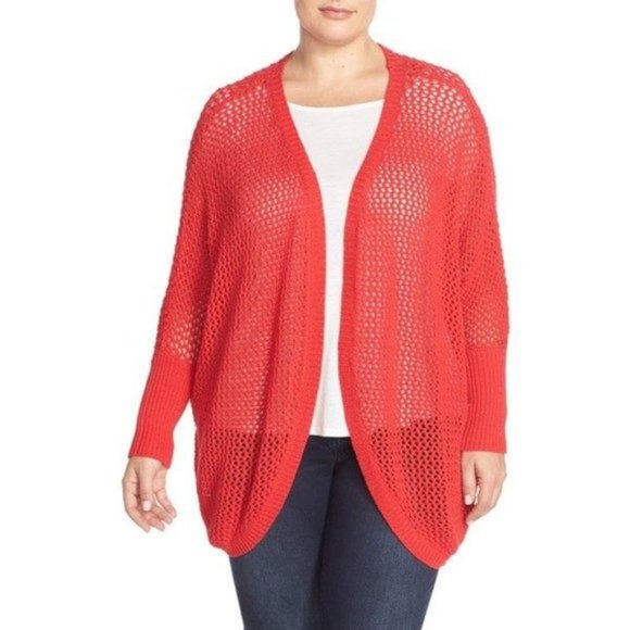 Melissa McCarthy7, Open Weave Cardigan, Cream, 2X - Picture 8 of 8